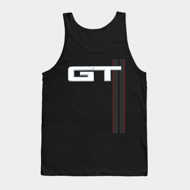 Mustang GT V8 Racing Stripe Grand Touring Tank Top by cowtown_cowboy